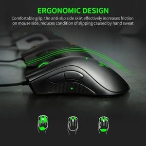 Razer Deathadder Essential 표준 버전 유선 게임용 마우스 6400DPI 광학 센서 5개의 독립 버튼 노트북