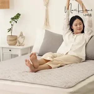 나비홈 NaviHome 2026년형 국내생산 전자파차단 무자계 온열 탄소 워셔블 전기요, 라이트그레이, 140cm X 180cm (더블)