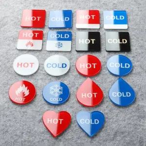 온수 냉수 스티커 라벨 2p 아크릴 HOT COLD 표시판 온수스티커 냉수스티커