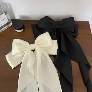 헤어삔 반머리 새틴 왕리본 공단 머리핀 포인트-WE93DEC