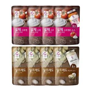 청정원 싱글파우치로제소스 170g  + 알프레도소스150g 각 4개 (총8개)