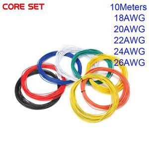 10 미터 UL1007 단일 코어 구리 와이어 18AWG 20AWG 22/24AWG PVC 절연 솔리드 주석 도금 라인 전기 케이블