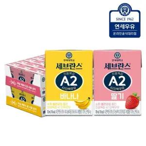 연세우유 세브란스 멸균우유 A2 우유 바나나 24팩 + A2 우유 딸기 24팩