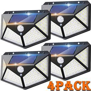 100 LED 태양광 벽 조명 야외 태양광 램프 센서 태양광 발전 가로등 정원 조명 1 개 2 개 4