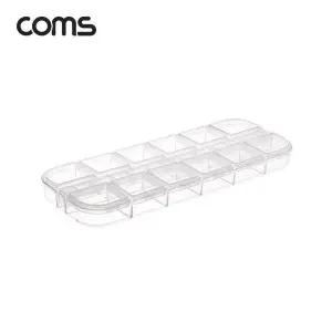 Coms 휴대용 알약 케이스 12칸 다용도 수납함 12분배