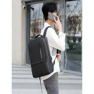 [트렌드스토어]비즈니스 직장인 회사원 각잡힌 블랙 백팩_P376575038