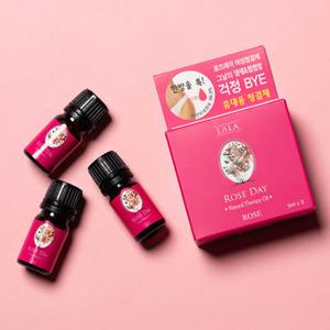 라라로즈데이 천연 아로마오일 Y존케어 속옷향수 이너퍼퓸 장미향 5ml x 3개입 선물세트  LALA20TX001