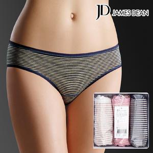 제임스딘 여자 면스판 스트라이프 미디 삼각팬티 3매입 JHWPSZ01