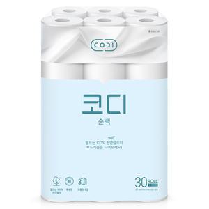코디 순백 화장지 30m*30롤 1팩