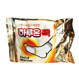신발속 따뜻한 하루온팩 발난로 5개(총50매) 붙이는핫팩 국산온열팩 겨울방한용품 FOOT WAR