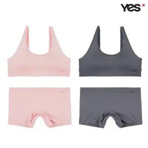 [롯데백화점]예스 쉼표 노와이어 사각팬티 세트 YSWBY130YSWPY130