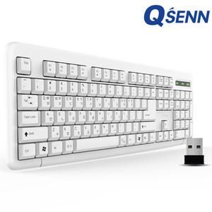 QSENN K1000 무선키보드 (화이트, 키스킨 포함)