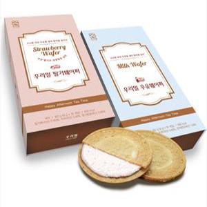 우리밀 우유웨이퍼, 딸기웨이퍼  선물세트 144g(8g x 18개입)
