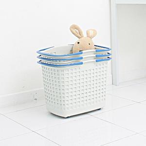 바퀴형 다용도 사각 빨래 바구니 3개