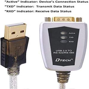 Dtech 플러그 앤 플레이 USB 2.0 to RS422 RS485 컨버터 케이블 Rs232 어댑터 1.2m