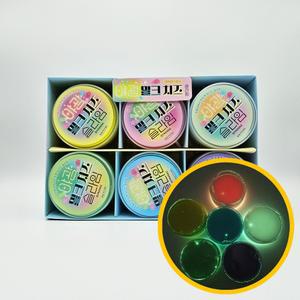 3000 야광 밀크 슬라임 12개입 1박스 - 파스텔톤 촉감 꾸덕 쫀득 야광 만들기 DIY 학원 달란트