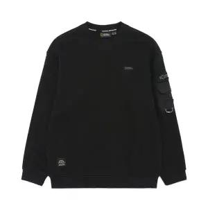 [내셔널지오그래픽키즈]K233USW820 어드벤처 소매포켓 맨투맨 CARBON BLACK