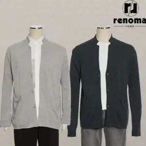 [롯데백화점]레노마 SS 봄 그레이 틸네이비 최고급 슬럽 기본 자켓형 니트 가디건 ROEMKT00AJD