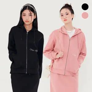 [체이스컬트] LETTERING 자수 후드 ZIP-UP/2Color