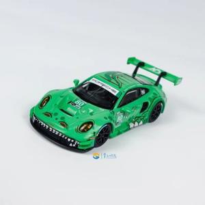 미니 gt 자동차 모델 1/64 포르쉐 911 GT3 R 다카르 AO 레이싱 티라노사우루스 렉스 장식 맞춤 컬렉션 선물
