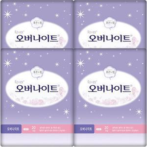 좋은느낌 코텍스 오버나이트 20개입 x4팩 순면커버