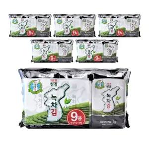 [성경김본사] 녹차 식탁김 4g 9봉 x 6개 총 54봉