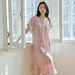 [기타]찌니야 여성잠옷 이레플라워 60수 레이온 반팔원피스잠옷