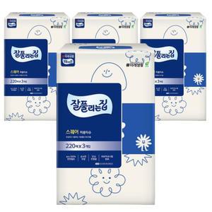미래생활 잘풀리는집 미용티슈 집들이 3입 220매 X4