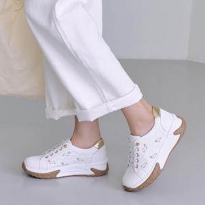 에스유니 소가죽 발편한 밴드스트링 데일리 여성 통굽 키높이 캐주얼 스니커즈 운동화 5cm