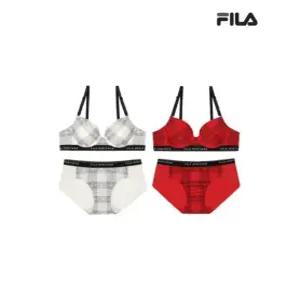 [휠라 언더웨어][휠라] 아웃핏 홀리데이 체크나염 속옷세트 2종 택 (FI4BAG1443FOTL_2SKU)