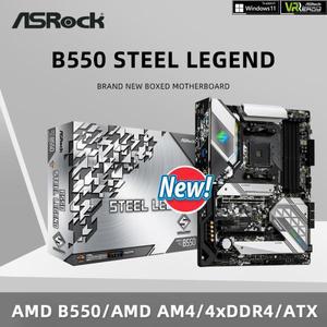 ASRock 의  B550 Steel Legend 마더보드 지원 5800X3D 5700x3D 5600X CPU AMD AM4 소켓 DDR4 4733MHz 128GB