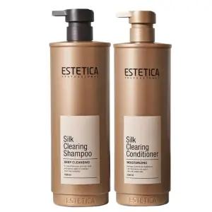 1++1 에스테티카 실크 클리어링 샴푸 컨디셔너 1500ml 미용실 린스 추천 대용량 단백질 약산성