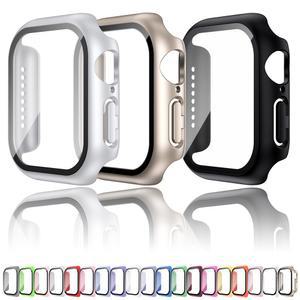 강화 유리 + 케이스 Apple Watch 38mm 40mm 41mm 42mm 44mm 45mm 46mm 화면 보호기 보호 커버 iWatch 10 8 7 9 6 SE