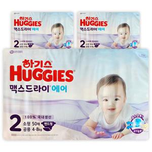 하기스 맥스드라이 에어 밴드 기저귀 2단계 밴드형 소형 공용 150매