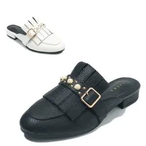 [AK수원점] [세라] 구두 여성화 데일리 가죽 블로퍼 뮬 C23M400 블랙 화이트 3CM