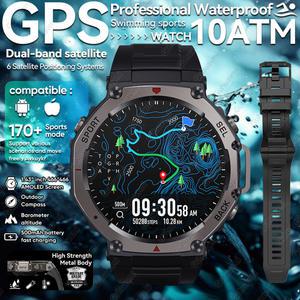 T-Rex 3 울트라 GPS 스마트 시계 5 ATM 방수 내장 듀얼 밴드 GNSS 나침반 군사 스포츠 Smartwatch Men 2025