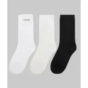 누아트 스튜디오 NUART STUDIO 3pack 코시모 크루 삭스블랙/화이트/코튼화이트 162239