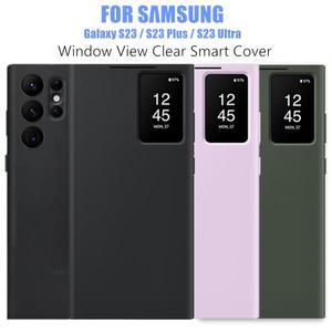 삼성 갤럭시 S23 울트라 S23 플러스 SM-S918B SM-S916B SM-S911B 프리 플립 스마트 뷰 지갑 가죽 커버용 S2