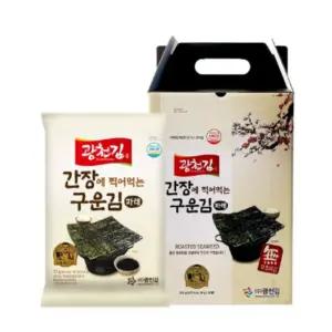 광천김 간장에 찍어먹는 구운 파래김 선물 세트 10봉