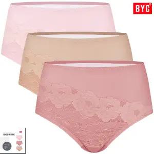 BYC폴리스판쎄미레이스맥시삼각팬티3매입 WPR4546