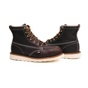Thorogood American Heritage 6인치 스틸 토 작업 부츠 남성용 - 풀 그레인 가죽, 미끄럼 방지 웨지 아웃솔, 컴포트 인솔, EH 등급