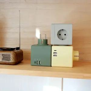 에코너 MT01 큐브 디자인 3구 USB C타입 멀티탭 오브제 고용량 인테리어 누전차단 안전 큐브형 콘센트