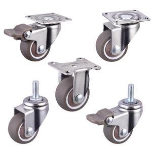 4Pcs 가구 캐스터 360 ° 플랫폼 트롤리 의자 가정용 액세서리 회전 무거운 부드러운 고무 음소거 휠