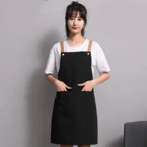 미술용 예쁜 데님 주방 화방 방수 바리스타 캔버스 하프 앞치마 에어프런 카페 면앞치마
