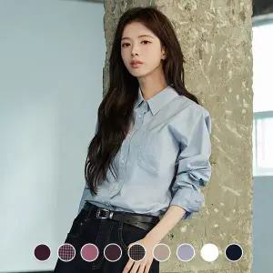 [지오다노] 345901 여 포플린 긴팔 셔츠