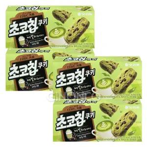 오리온 초코칩쿠키 제주말차라떼맛 104g 4입 아이 어린이 간식