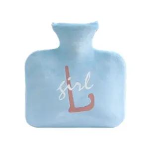 고품질 레터링 파우치 보온 물주머니 800ml 찜질 손난로 블루 (WD385EE)
