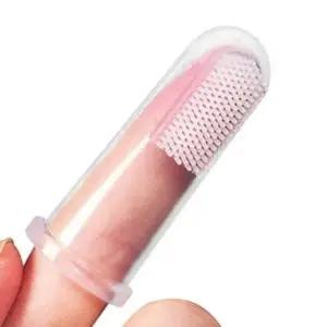 고품질 강아지 양치 도구 손가락형 칫솔 애견 치아 관리 (WFK6B9U)