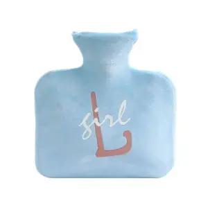 고품질 레터링 파우치 보온 물주머니 800ml 찜질 손난로 블루 (WD385EE)