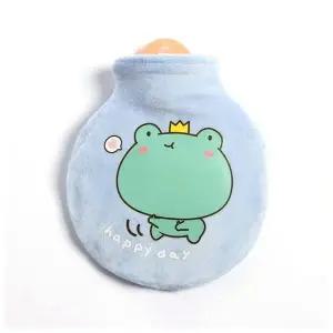 고품질 원형 파우치 보온 물주머니 240ml 찜질 손난로 개구리 (WD385F3)